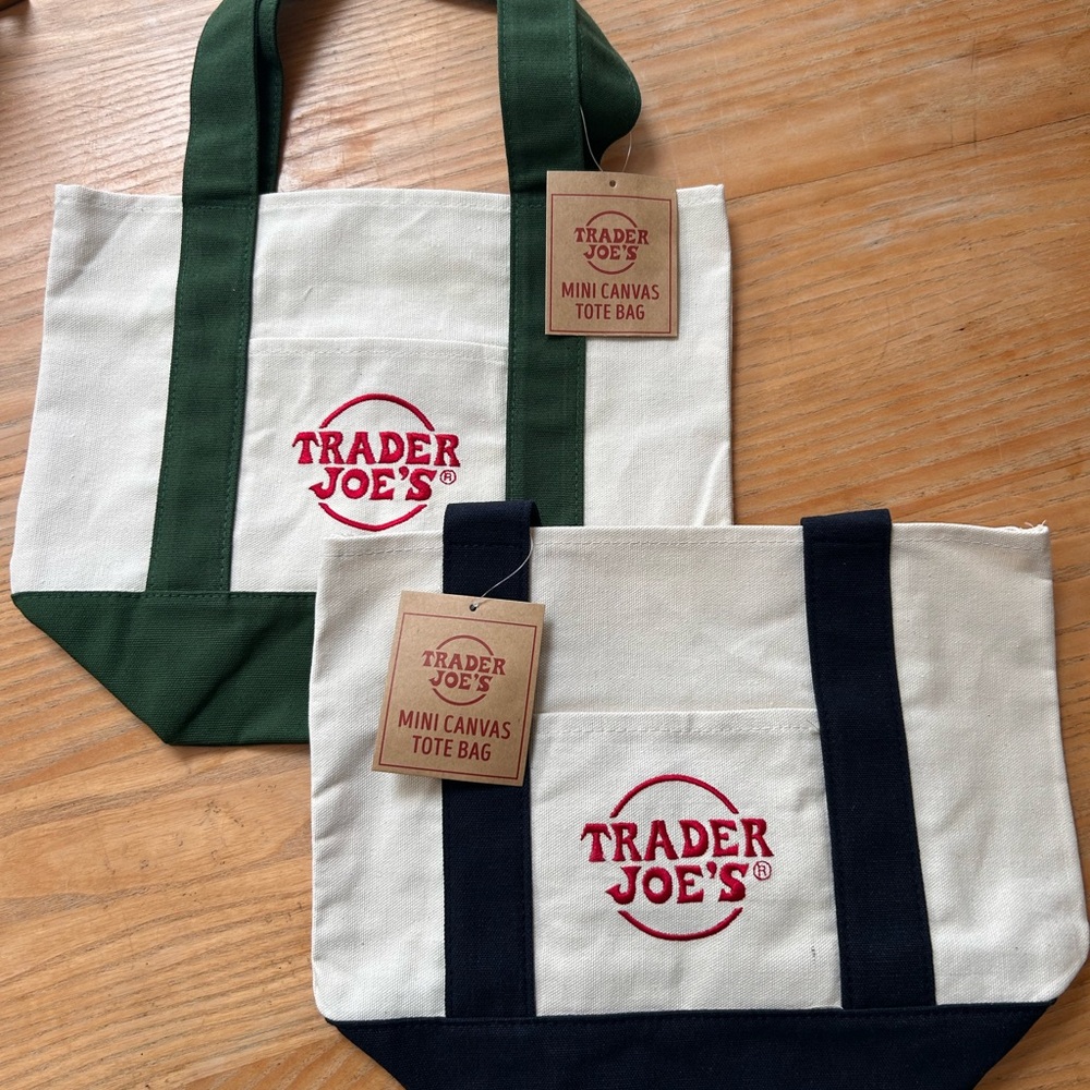 Pair of Trader Joe's Mini Canvas Tote Bags